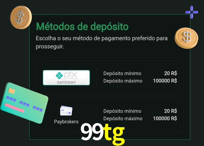 O cassino 99tg oferece uma grande variedade de métodos de pagamento